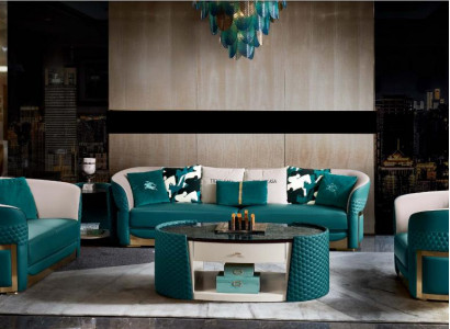 Sofagarnitur Chesterfield Polster Sofa Couch 3+1 Garnitur Leder Textil Stoff